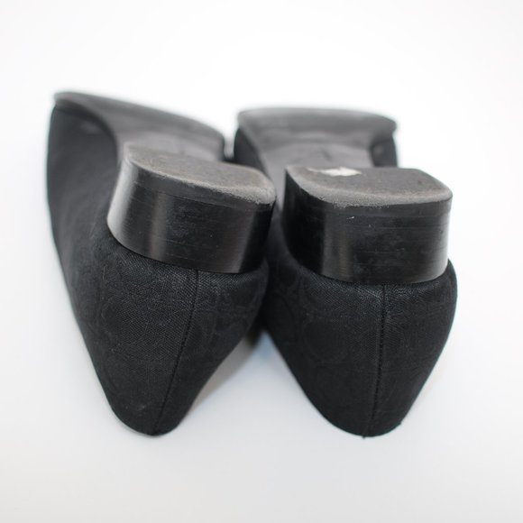 Salvatore Ferragamo Black Belt Buckle Logo Fabric Pumps Sz 8.5 - Picture 6 of 8